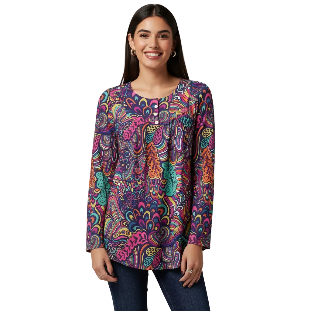 Juhla Long Sleeve Relaxed Flare Top