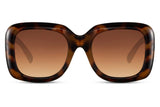 Juni Oversized Square Tortoise Sunglasses - Blissfully Brand - Retro Thick Women's Jelly Gel