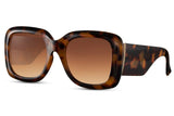 Juni Oversized Square Tortoise Sunglasses - Blissfully Brand- Retro Thick Women's