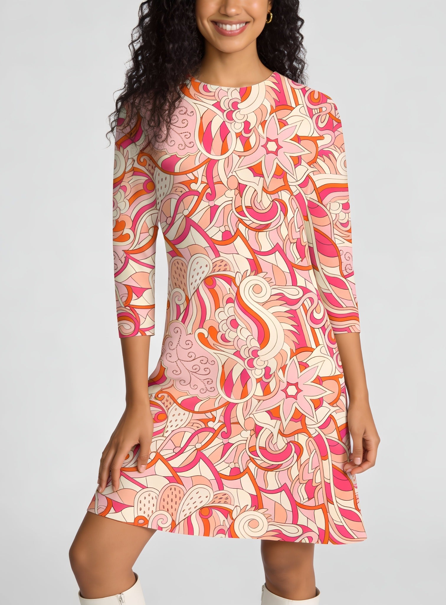 Keki 3/4 Sleeve Flare Dress