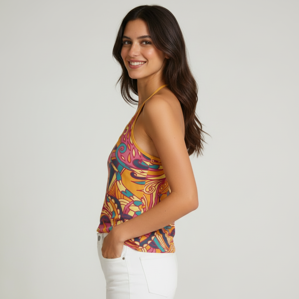 クナ ホルターネック Vネック キャミソール トップ