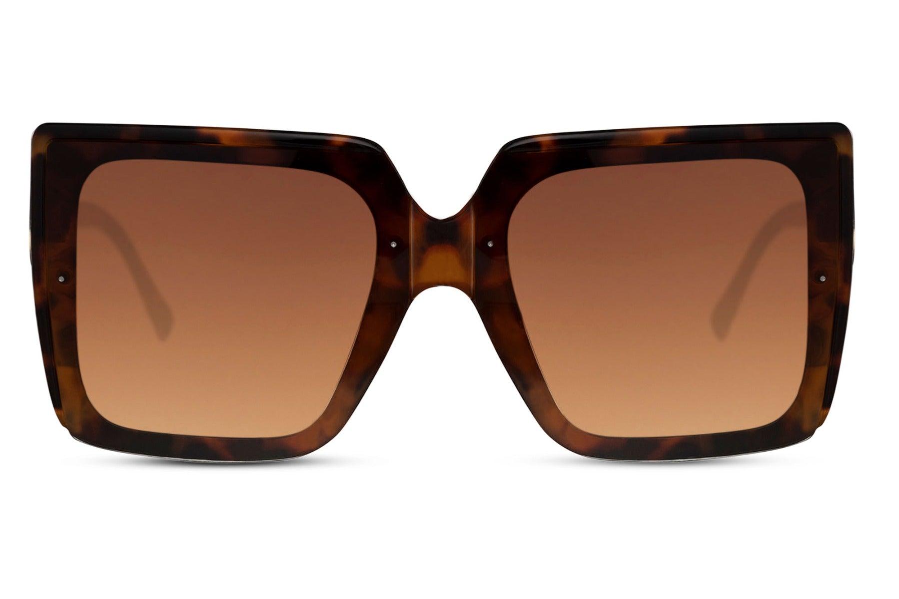Kyo Oversized Square Brown Tortoise Sunglasses - Blissfully Brand Retro - UV protection
