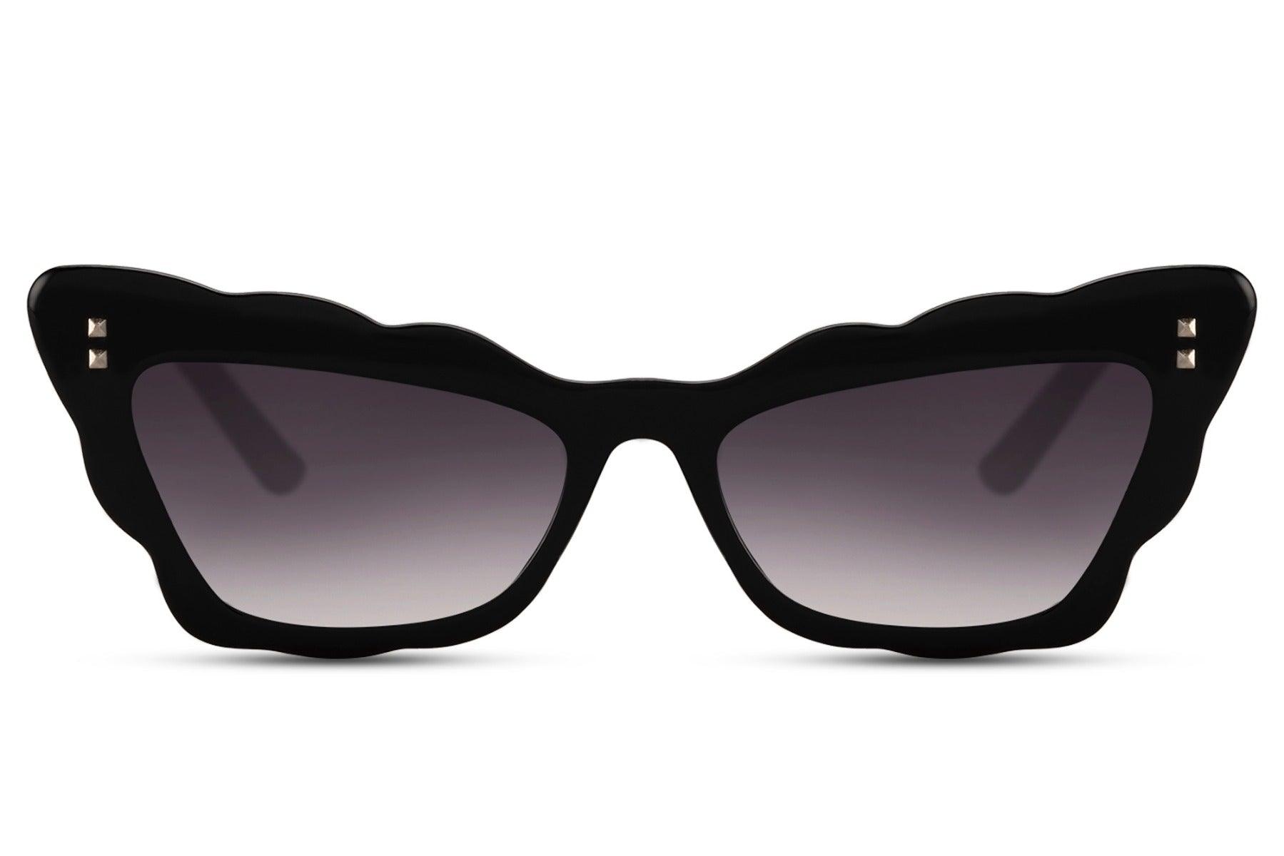 Lanai Kitty Cat Eye Black Sunglasses - Blissfully Brand Wings Retro Funky Bold Vibrant Women's