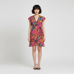 Lina Flounce Wrap Dress
