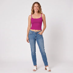 Lina Solid Series Spaghetti Fitted Tank Top