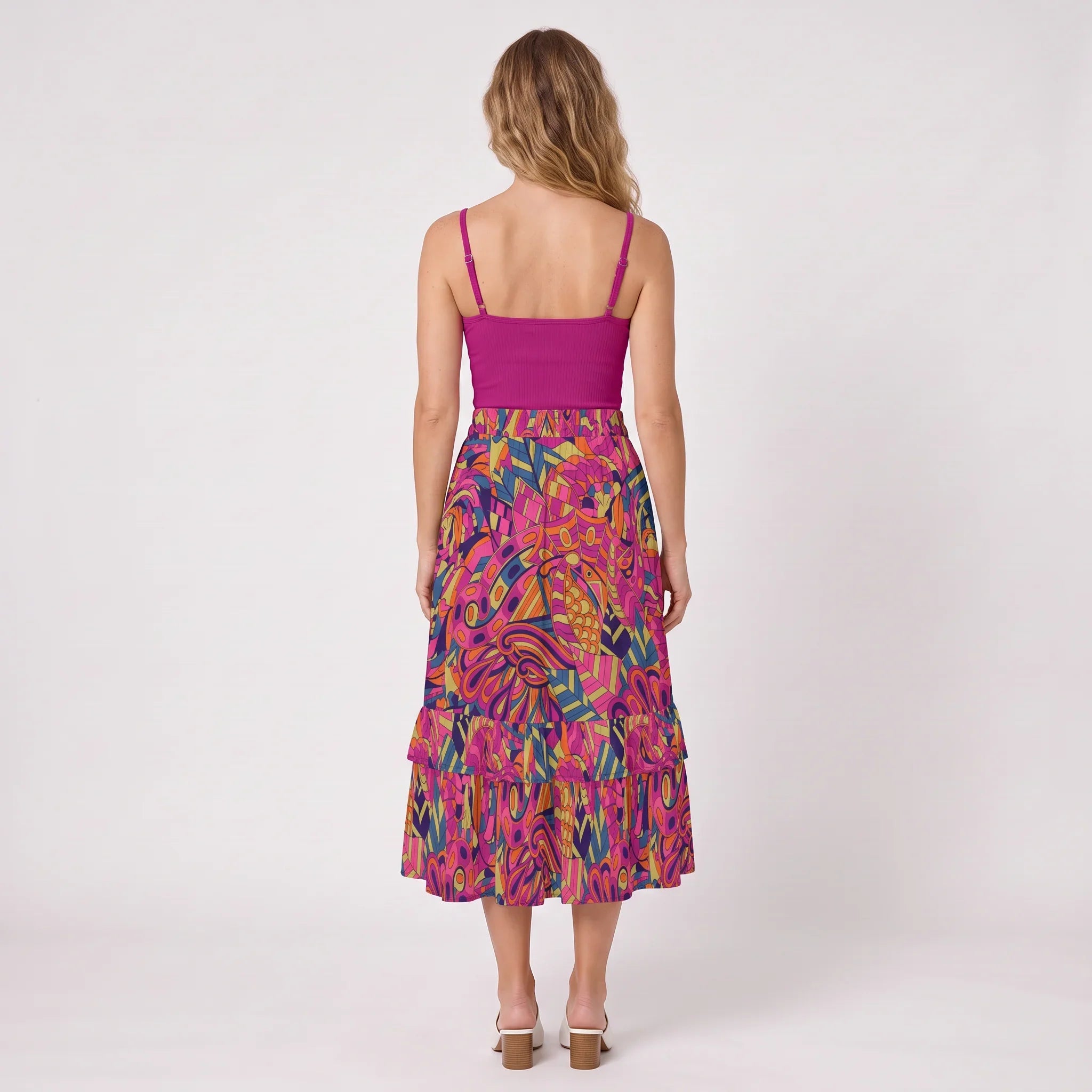 Lina Tiered Ruffle Midi Skirt