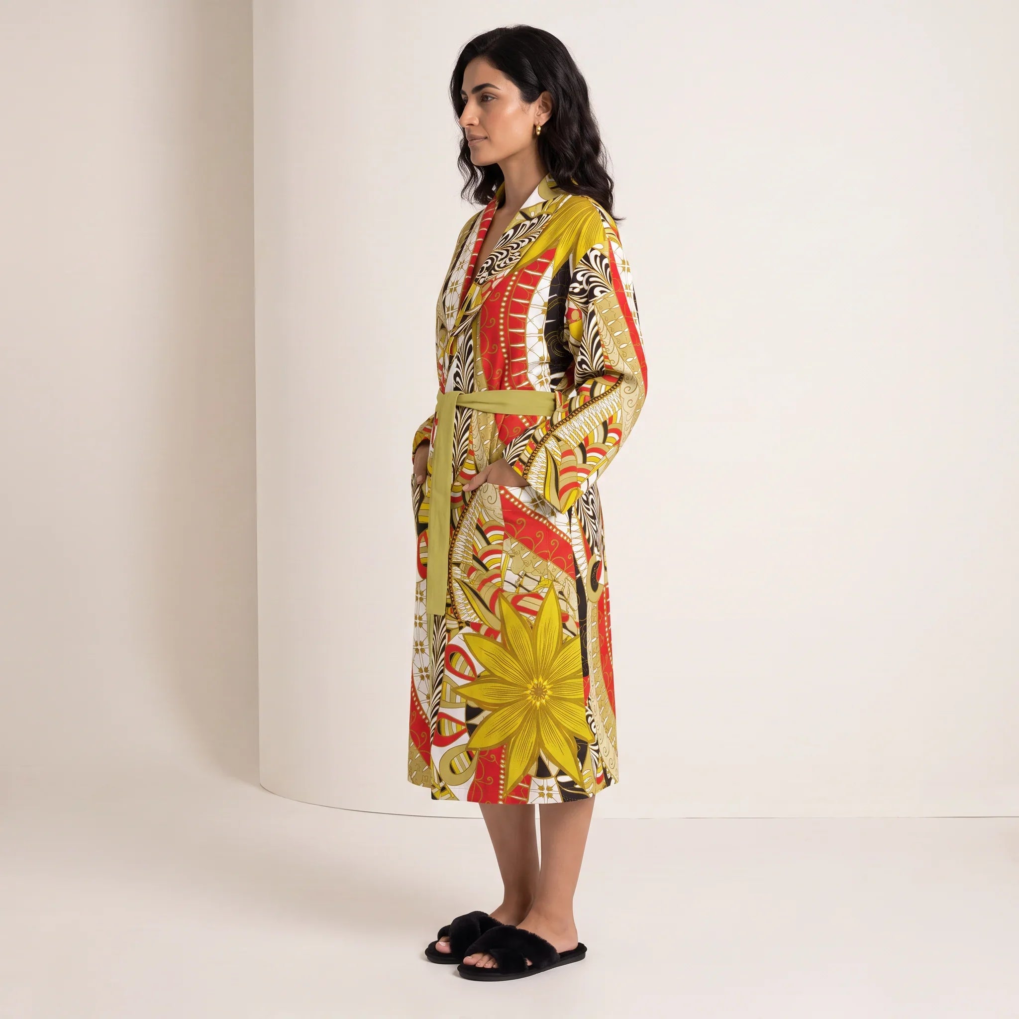 Merina Flannel Robe with Pockets