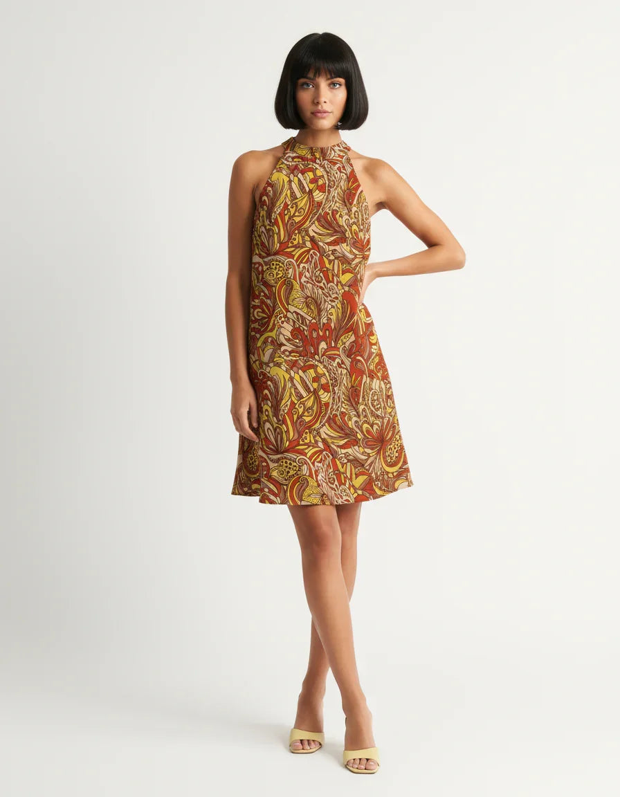 Miarna Halter Flare Dress