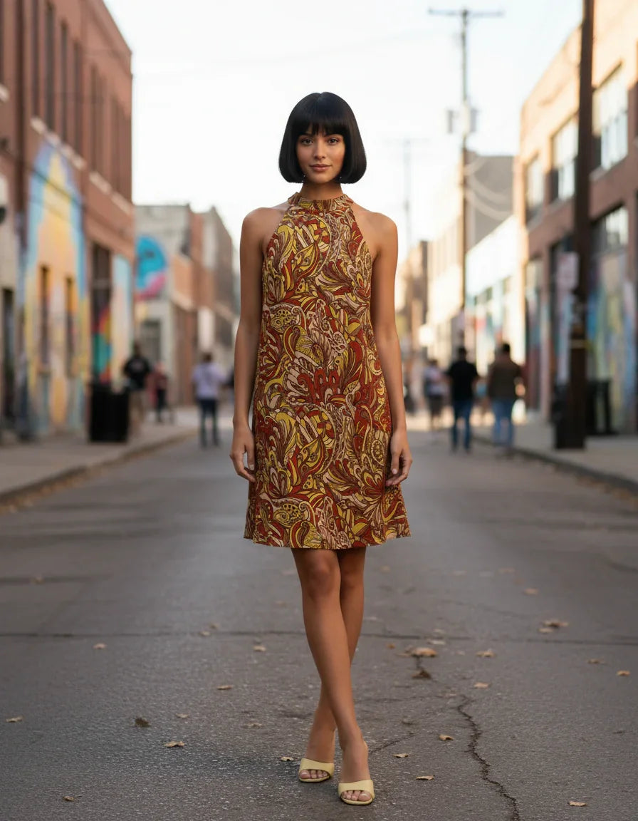 Miarna Halter Flare Dress