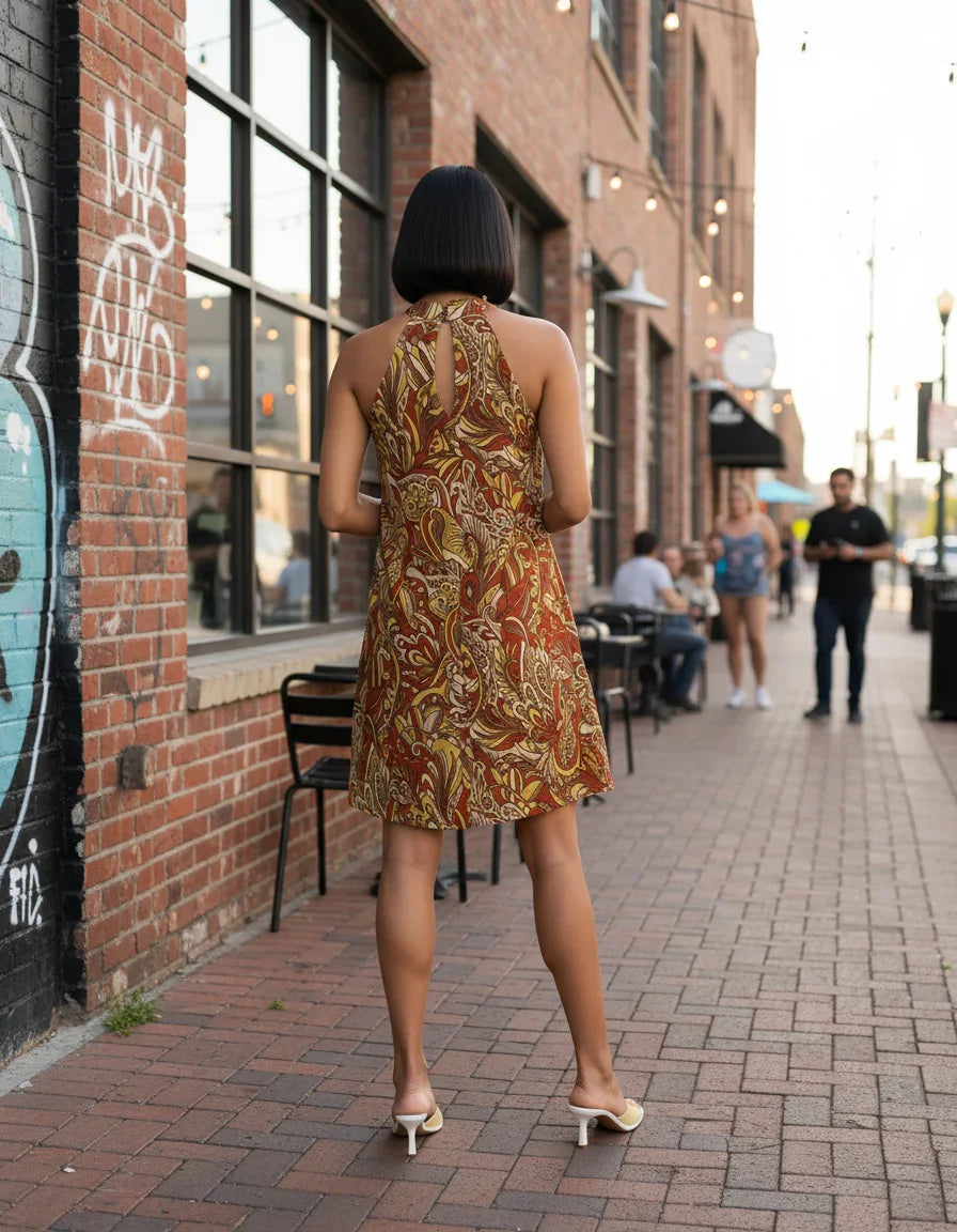 Miarna Halter Flare Dress