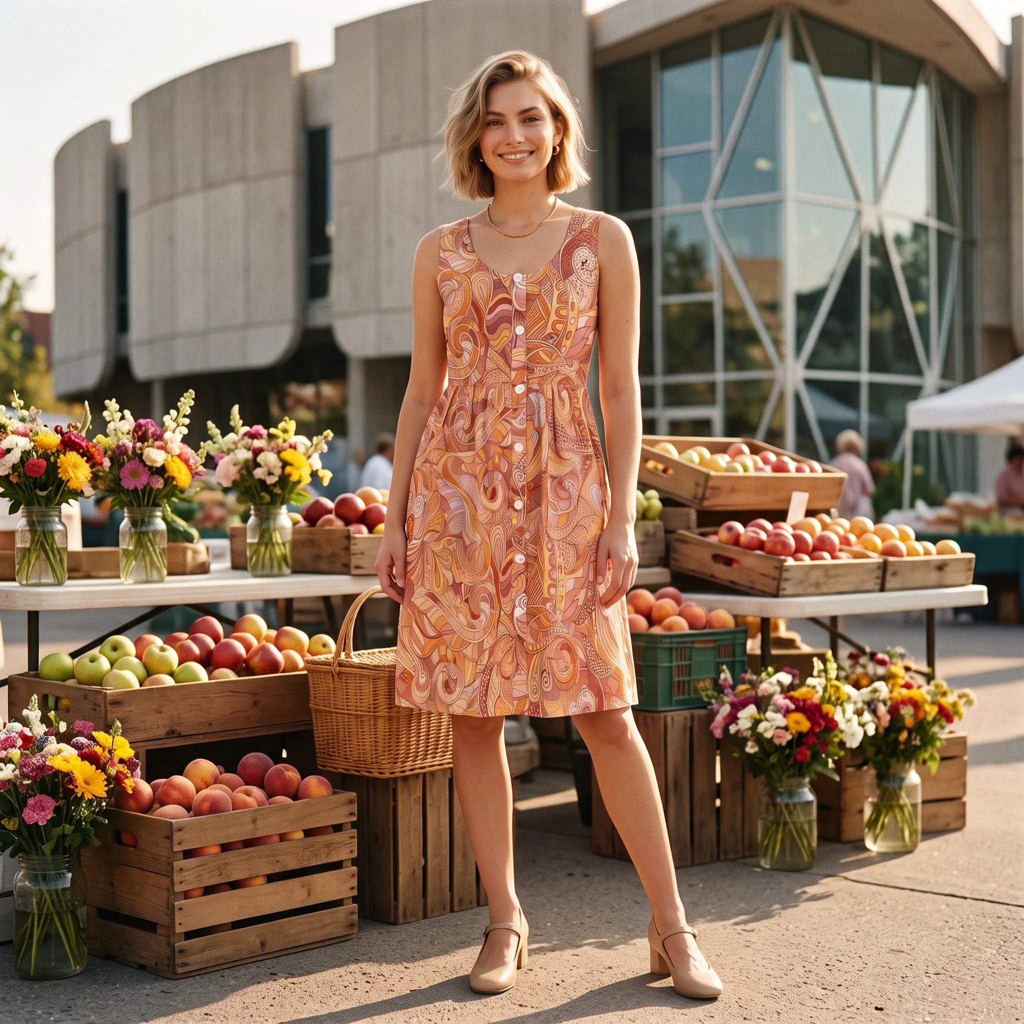 Mikani Sleeveless Pocket Babydoll Dress