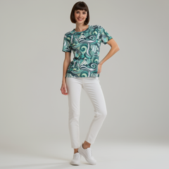 Mima Fitted Crew Neck Tee