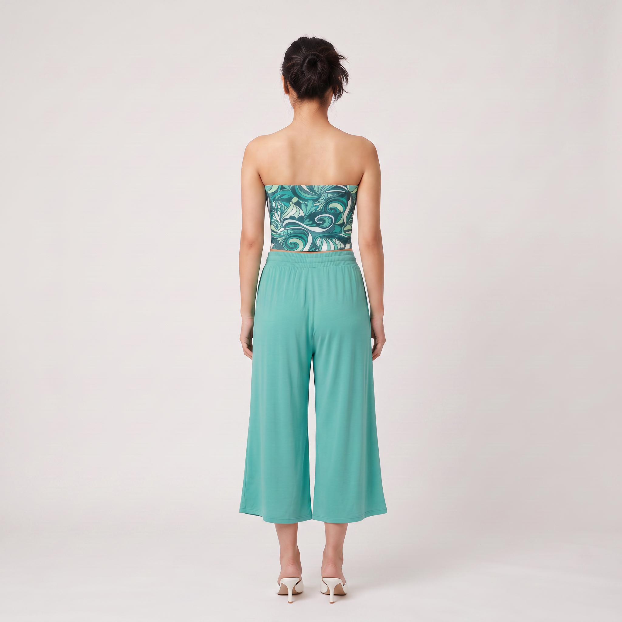 Mima Green Wide Leg Capris