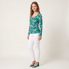 Mima Ribbed Long Sleeve Henley Top