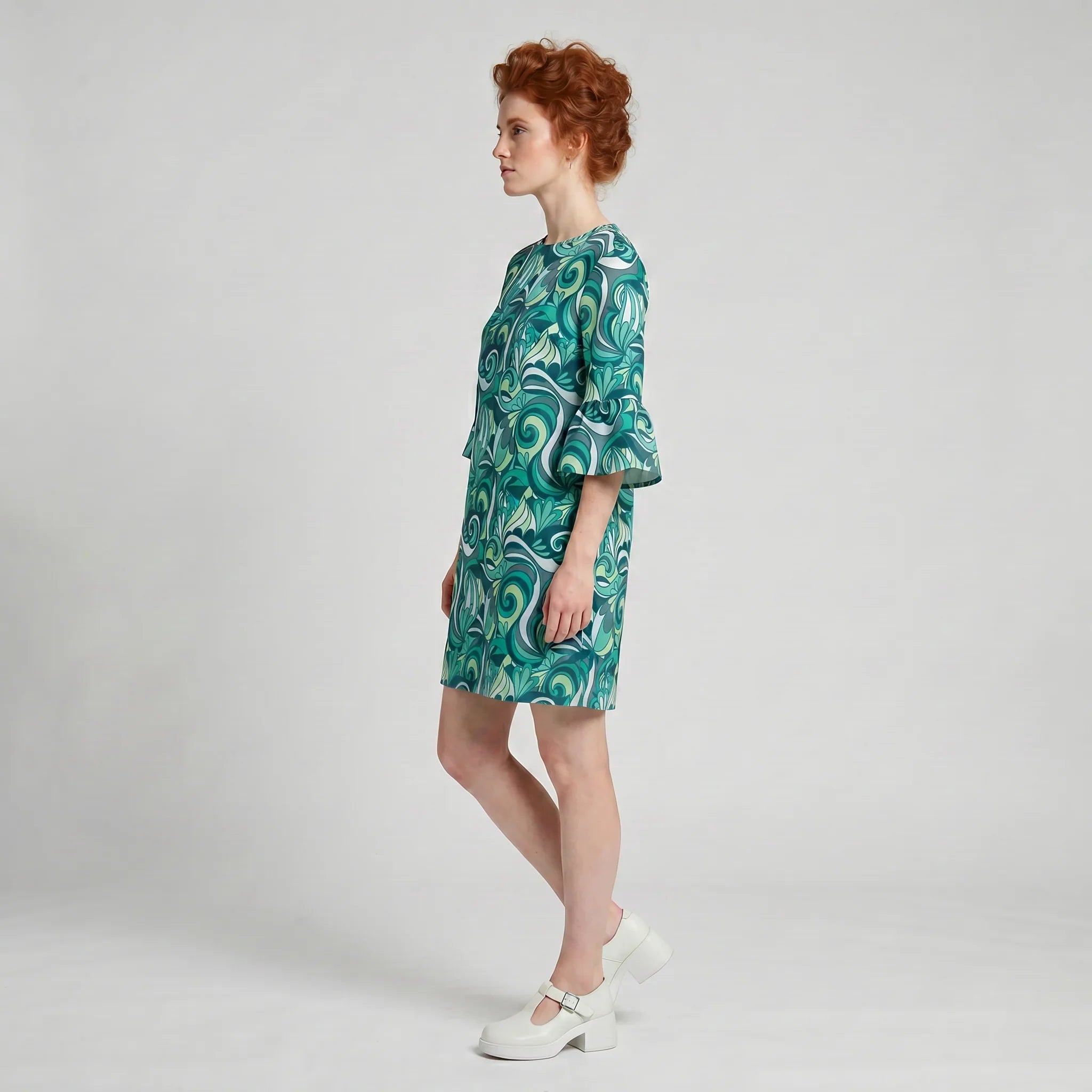 Mima 3/4 Bell Sleeve Loose Mini Dress
