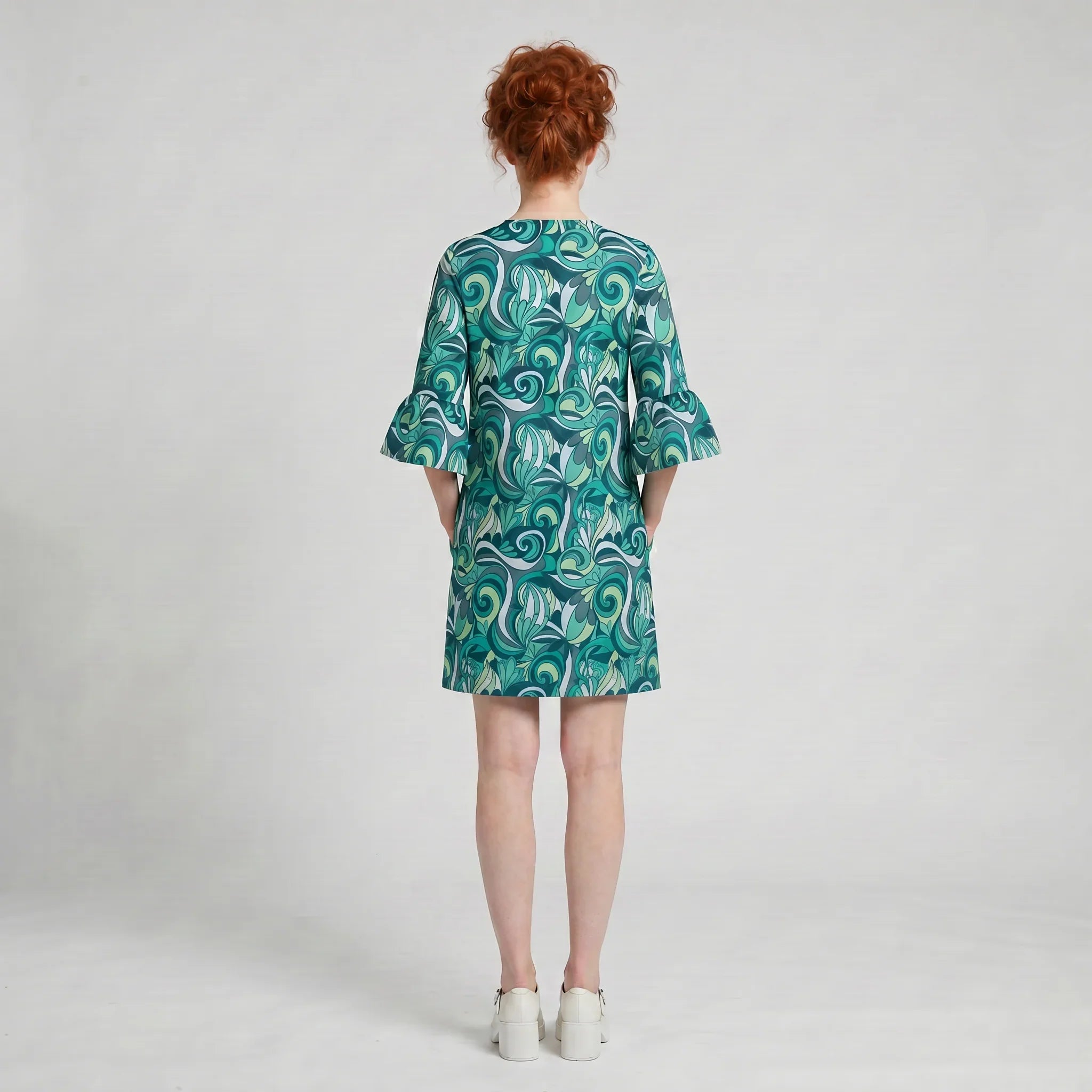 Mima 3/4 Bell Sleeve Loose Mini Dress