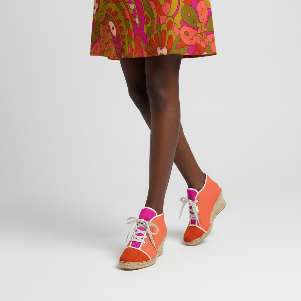 ミナ カラーブロック ウェッジ エスパドリーユ