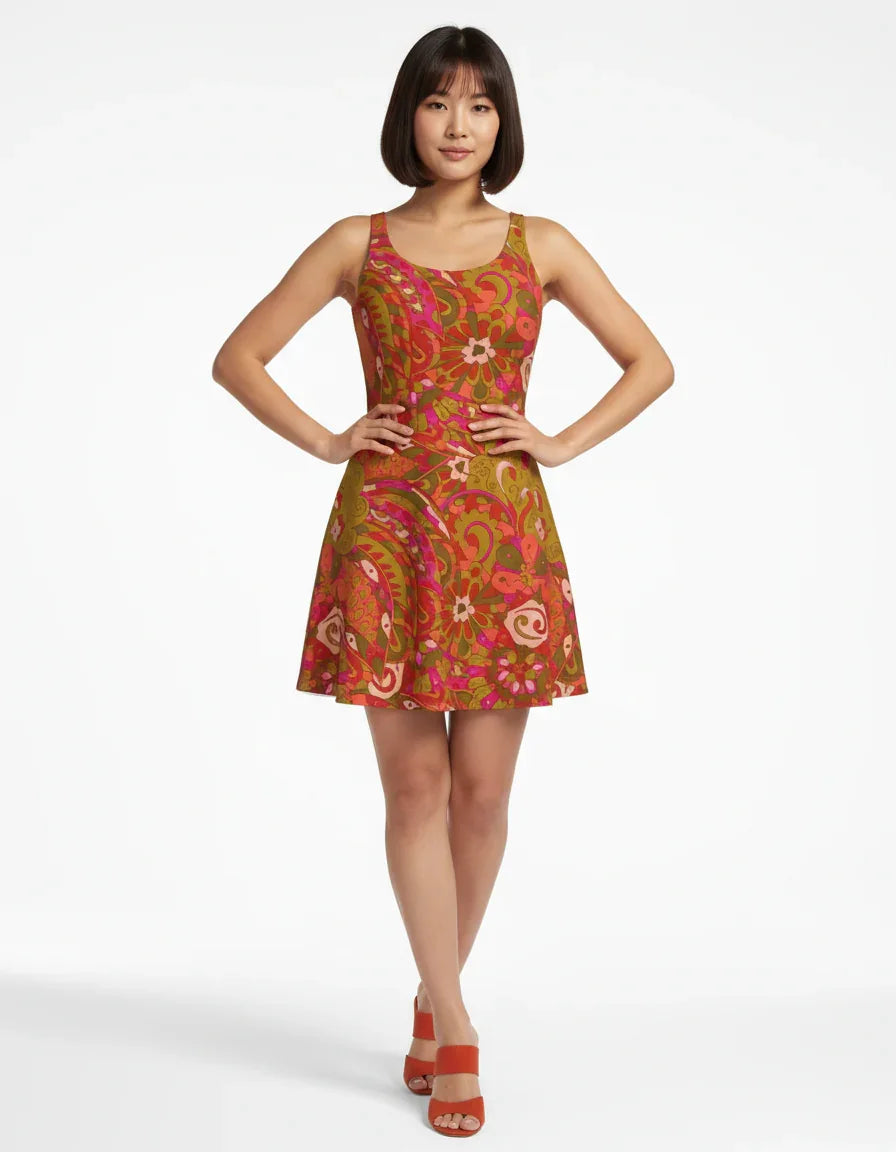 Mina Fit and Flare Performance Knit Mini Dress