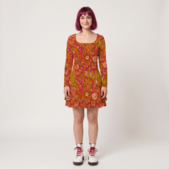 Mina Square Neck Mini Swing Dress