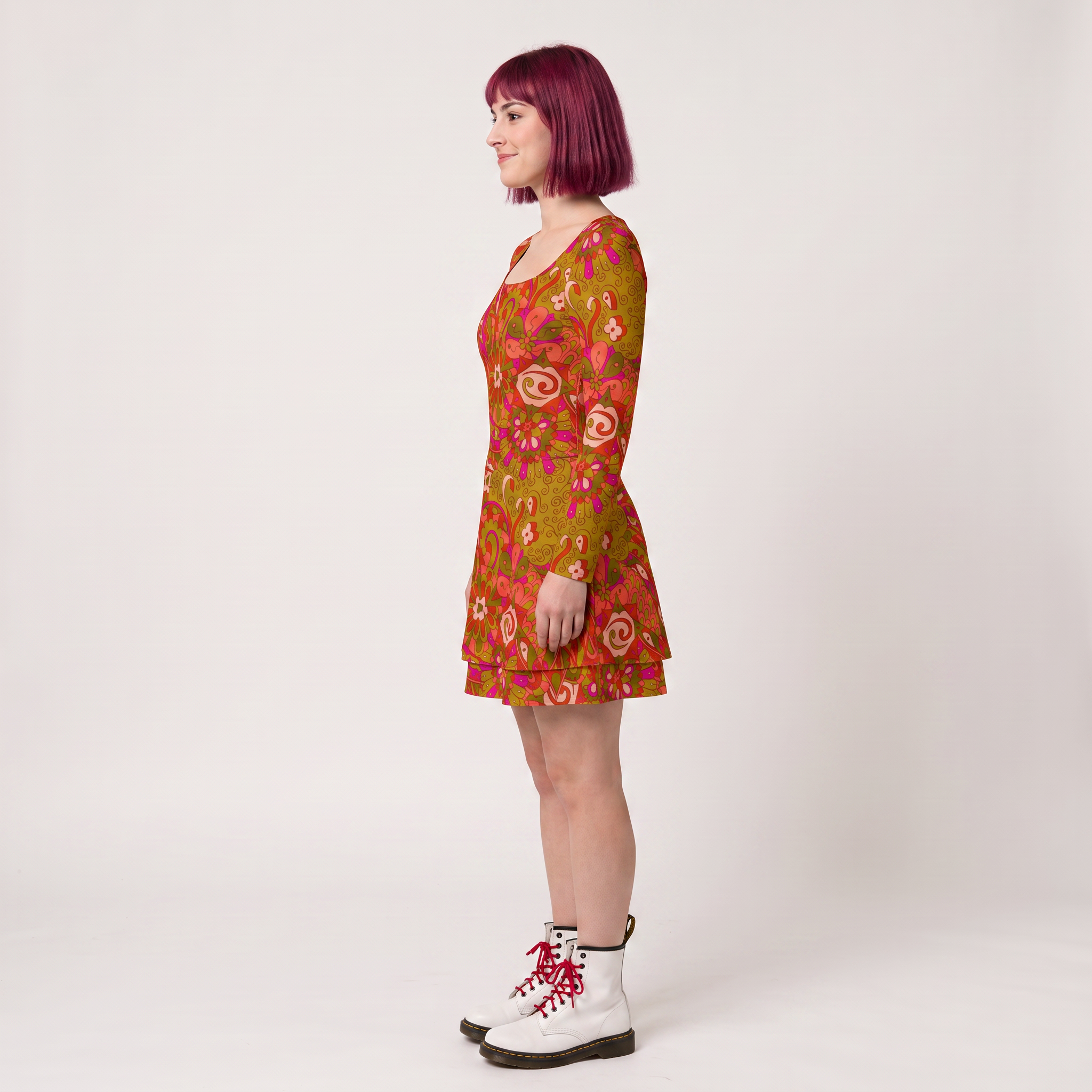 Mina Square Neck Mini Swing Dress