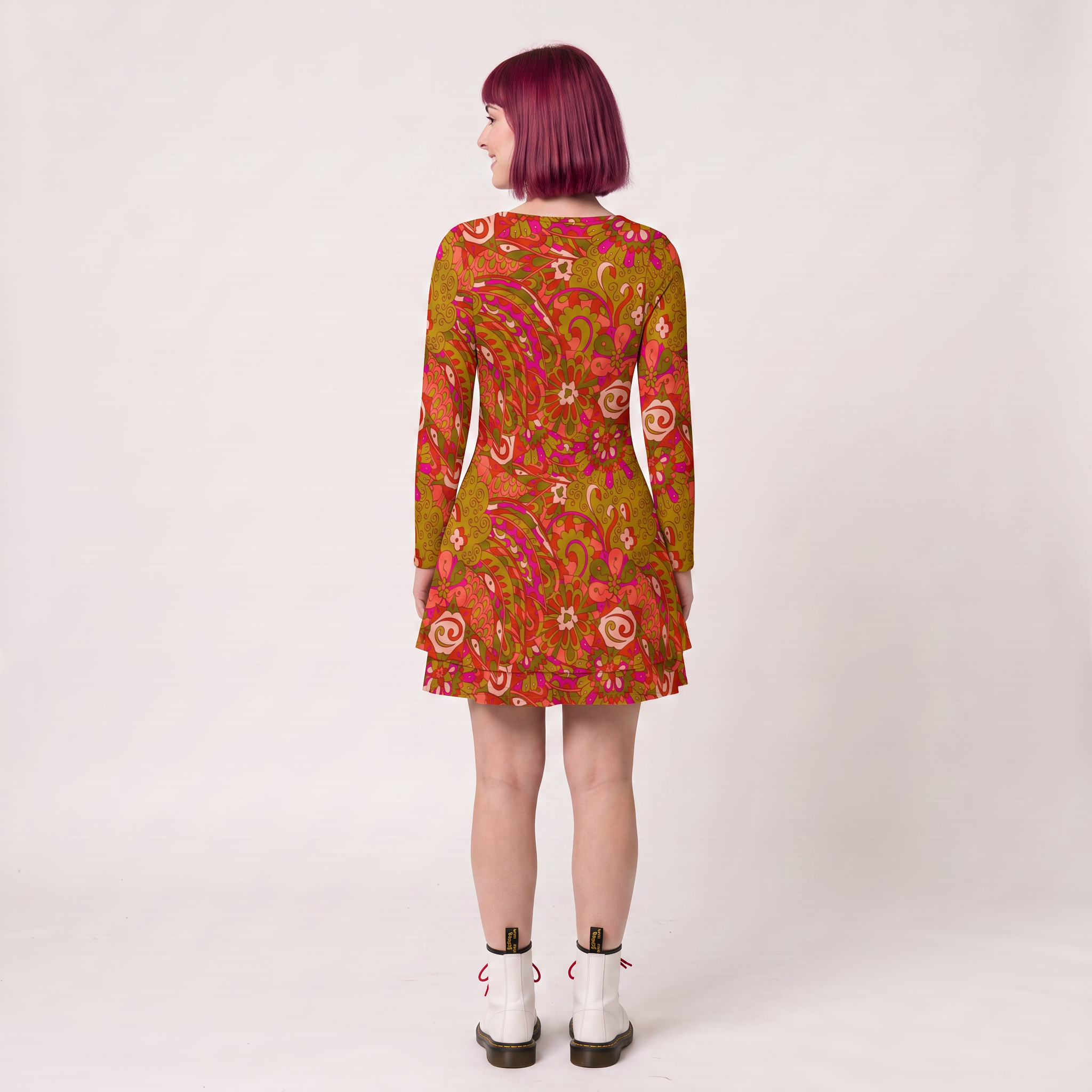 Mina Square Neck Mini Swing Dress
