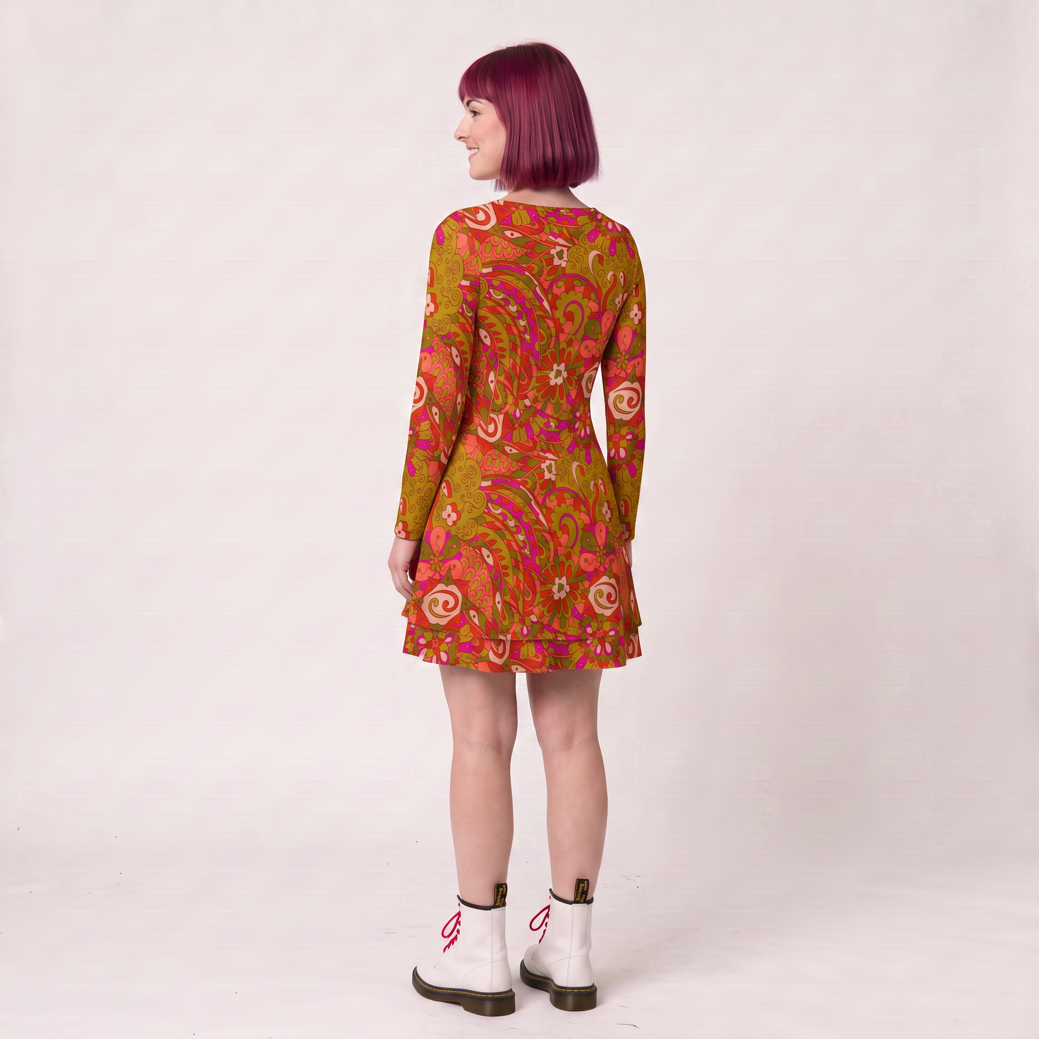 Mina Square Neck Mini Swing Dress