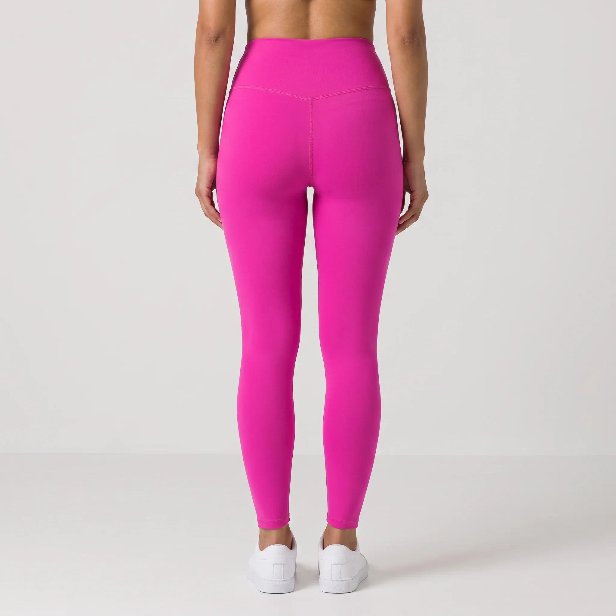 Mina Solid Series Rose Pink High-Waisted Tummy Control Leggings