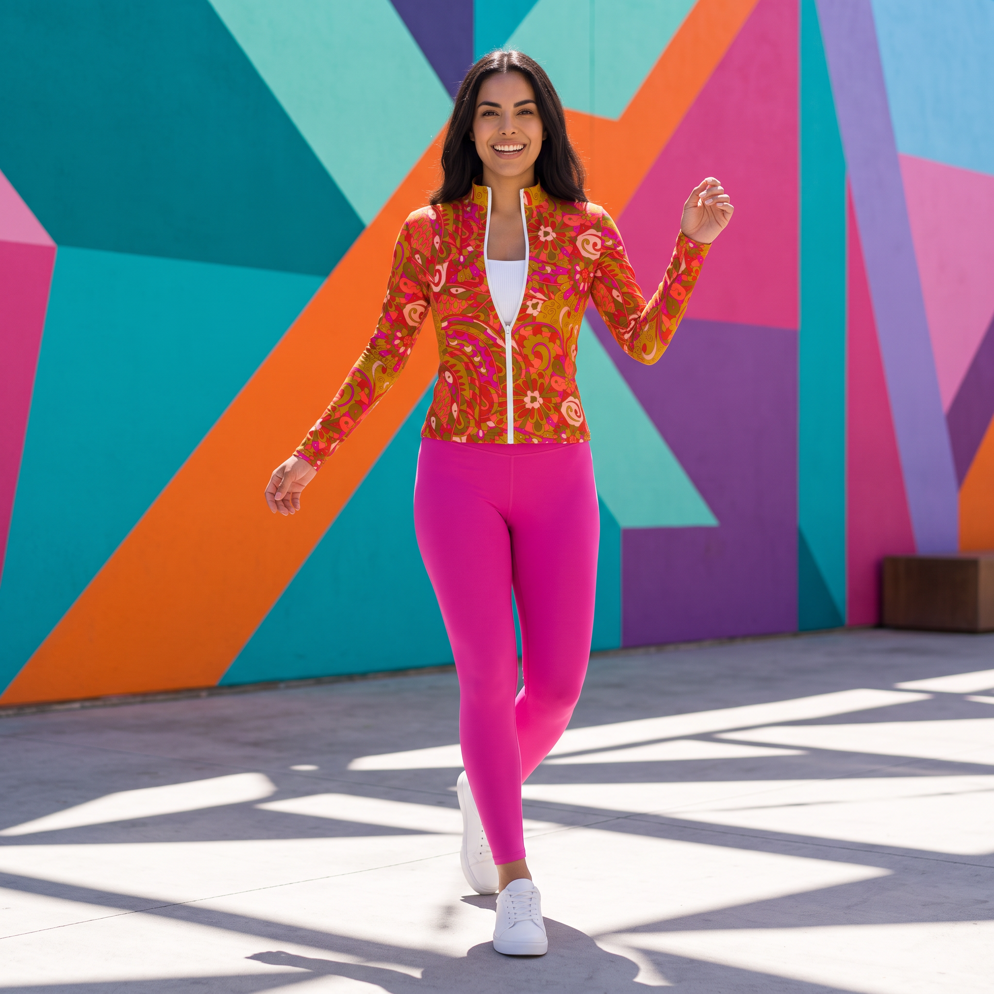 Mina Solid Series Rose Pink High-Waisted Tummy Control Leggings