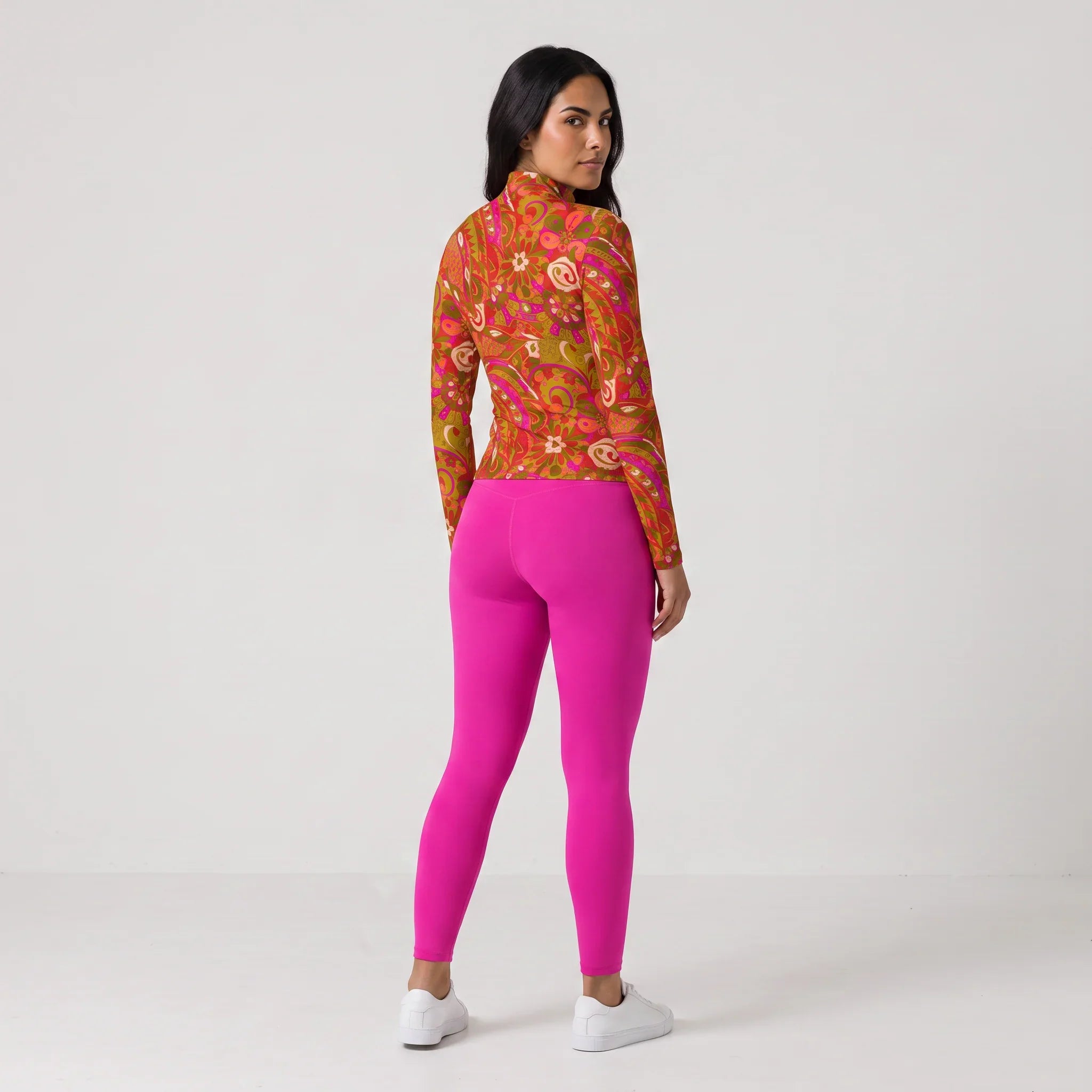 Mina Solid Series Rose Pink High-Waisted Tummy Control Leggings