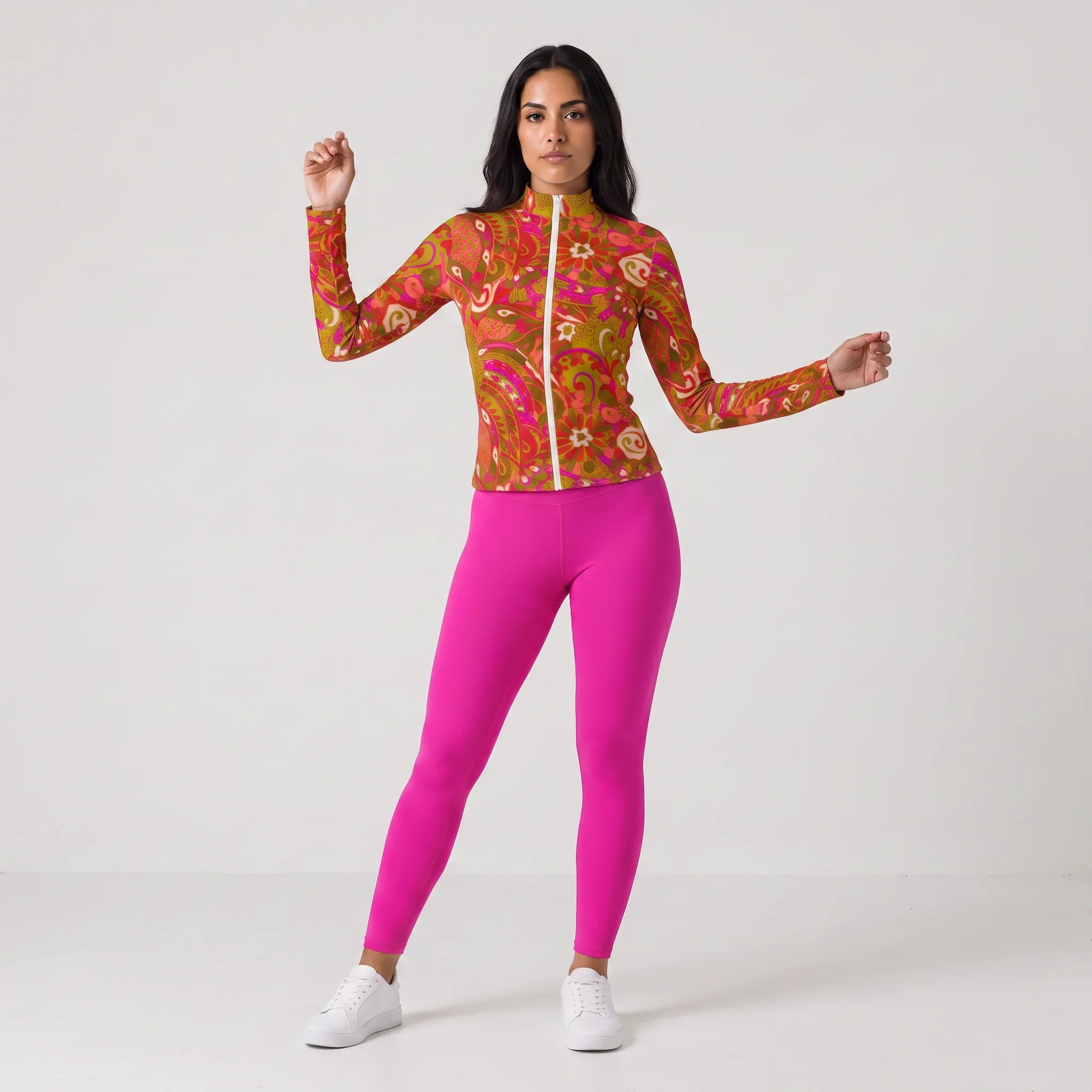 Mina Full-Zip Long Sleeve Top