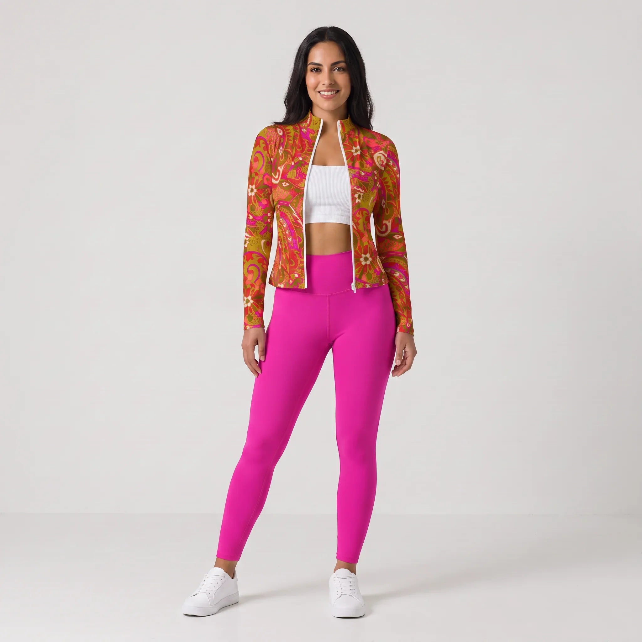 Mina Solid Series Rose Pink High-Waisted Tummy Control Leggings