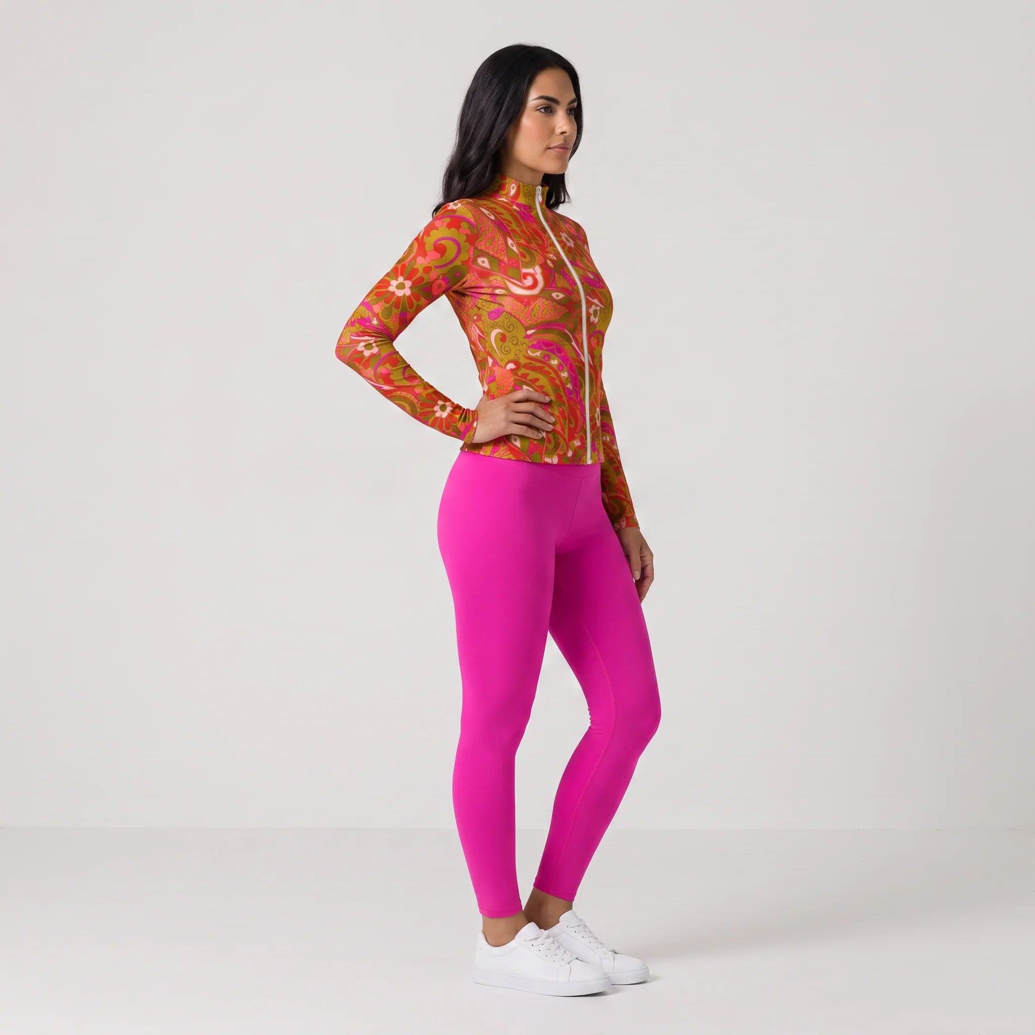 Mina Solid Series Rose Pink High-Waisted Tummy Control Leggings