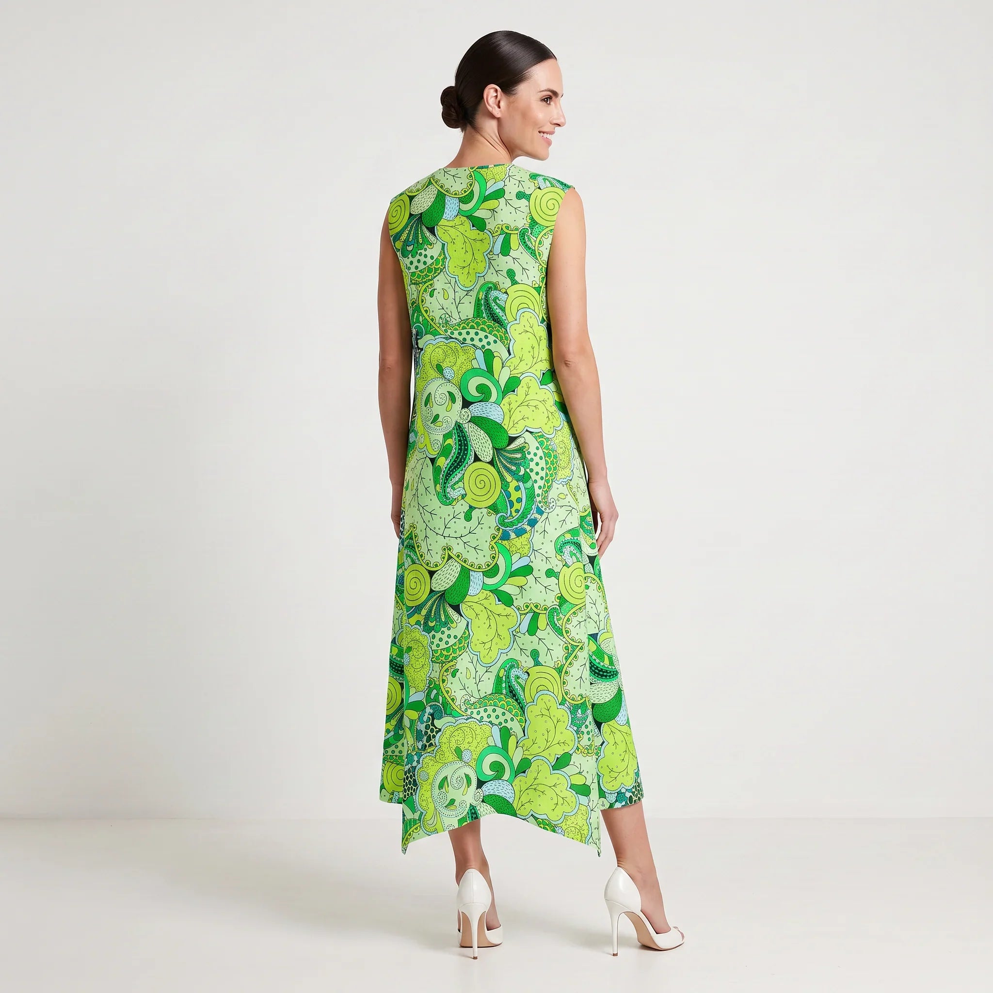 Misa Handkerchief Hem Sleeveless Maxi Dress