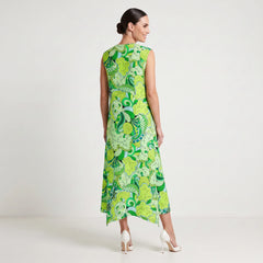 Misa Handkerchief Hem Sleeveless Maxi Dress