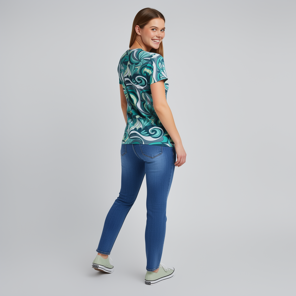 Mima Fitted V-Neck Tee