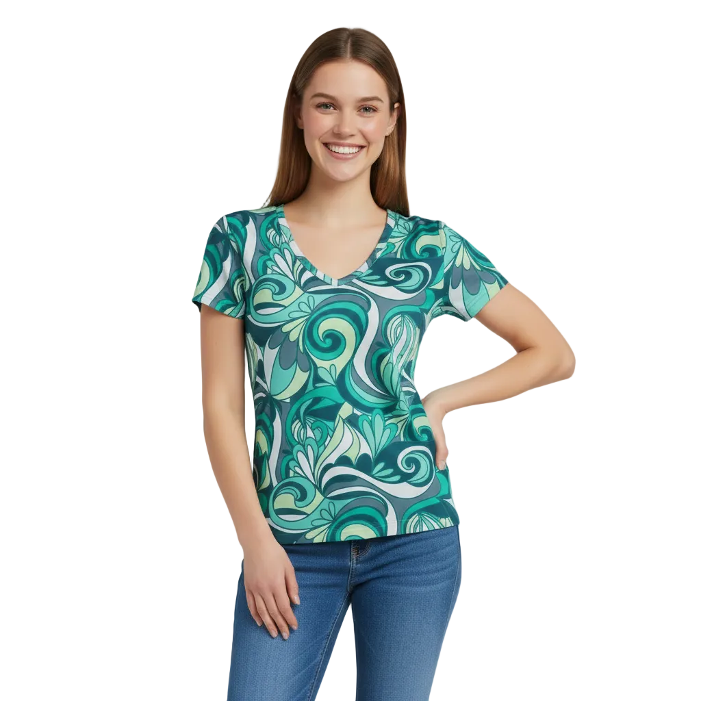 Mima Fitted V-Neck Tee