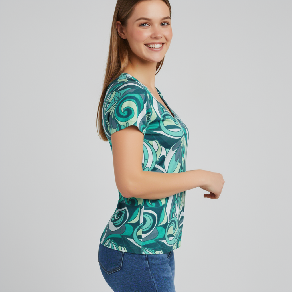 Mima Fitted V-Neck Tee