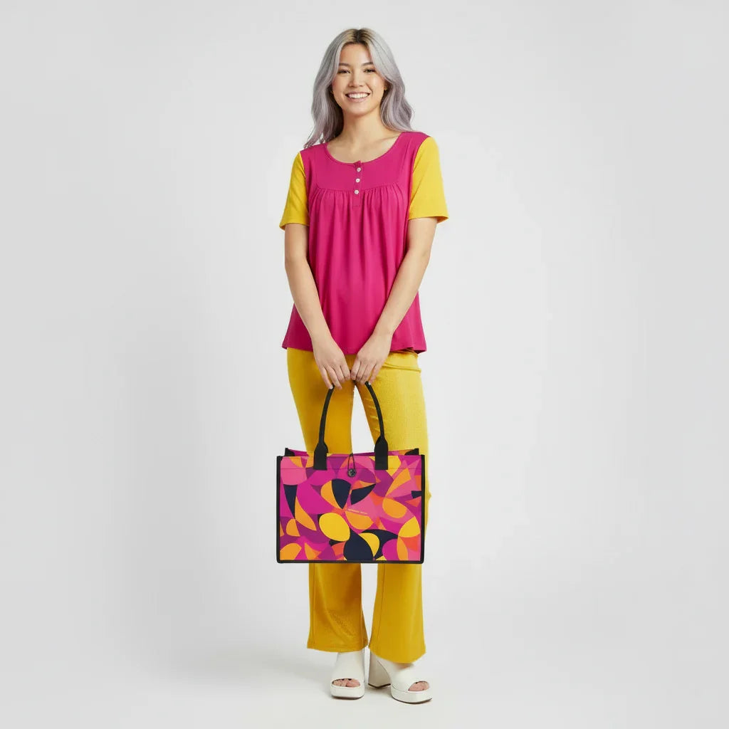 Munich Color Block Scoop Neck Relaxed Top - Airline Series