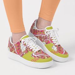 Nami Print & Color Block Low Top Leather Sneakers