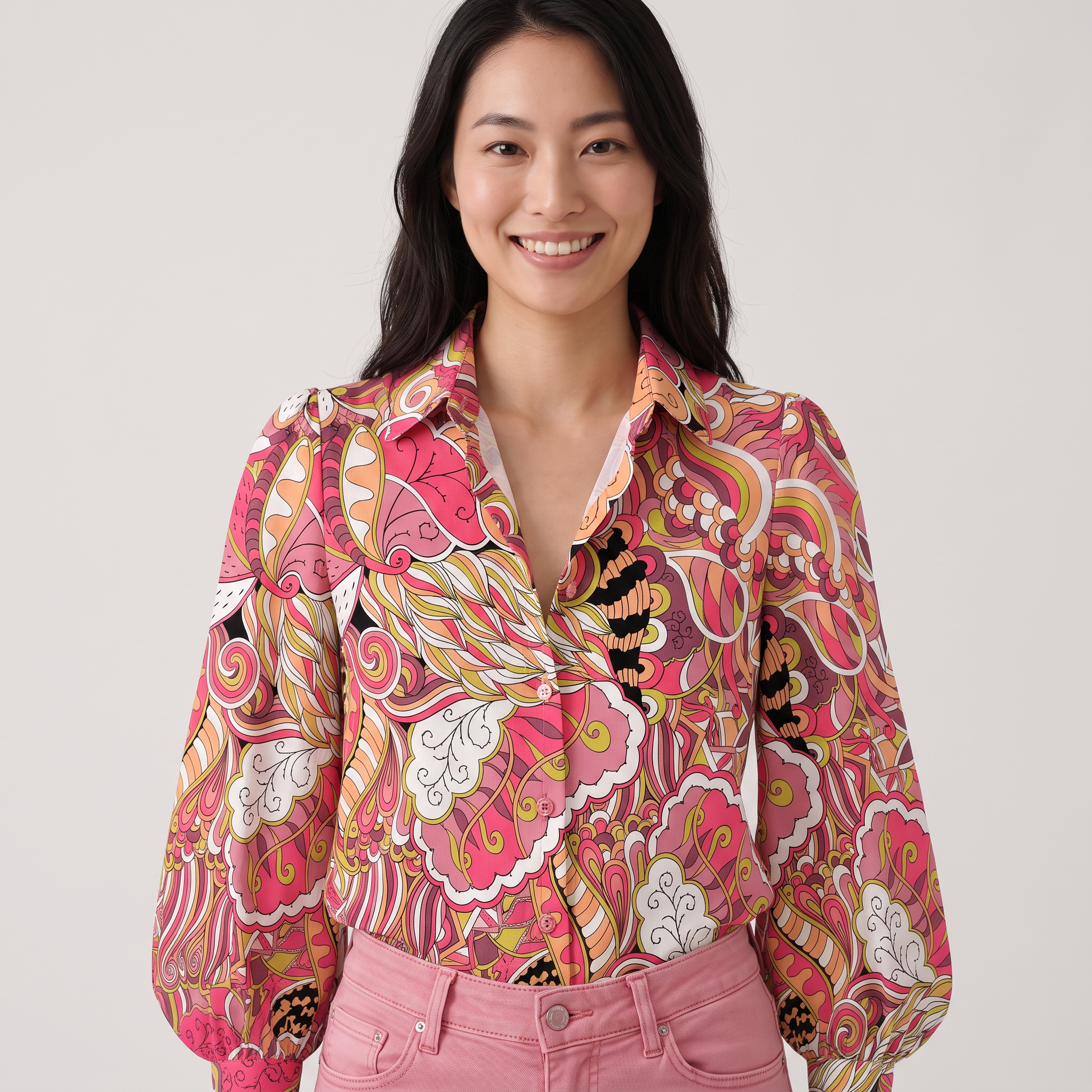 Nami Button Down Puff Sleeve Blouse