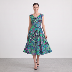 Nela Fit-and-Flare Midi Dress
