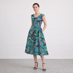 Nela Fit-and-Flare Midi Dress