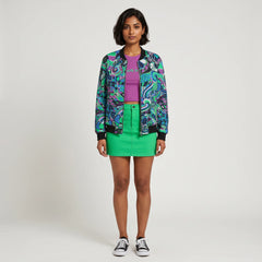 Nela Flexe Denim Bomber Jacket