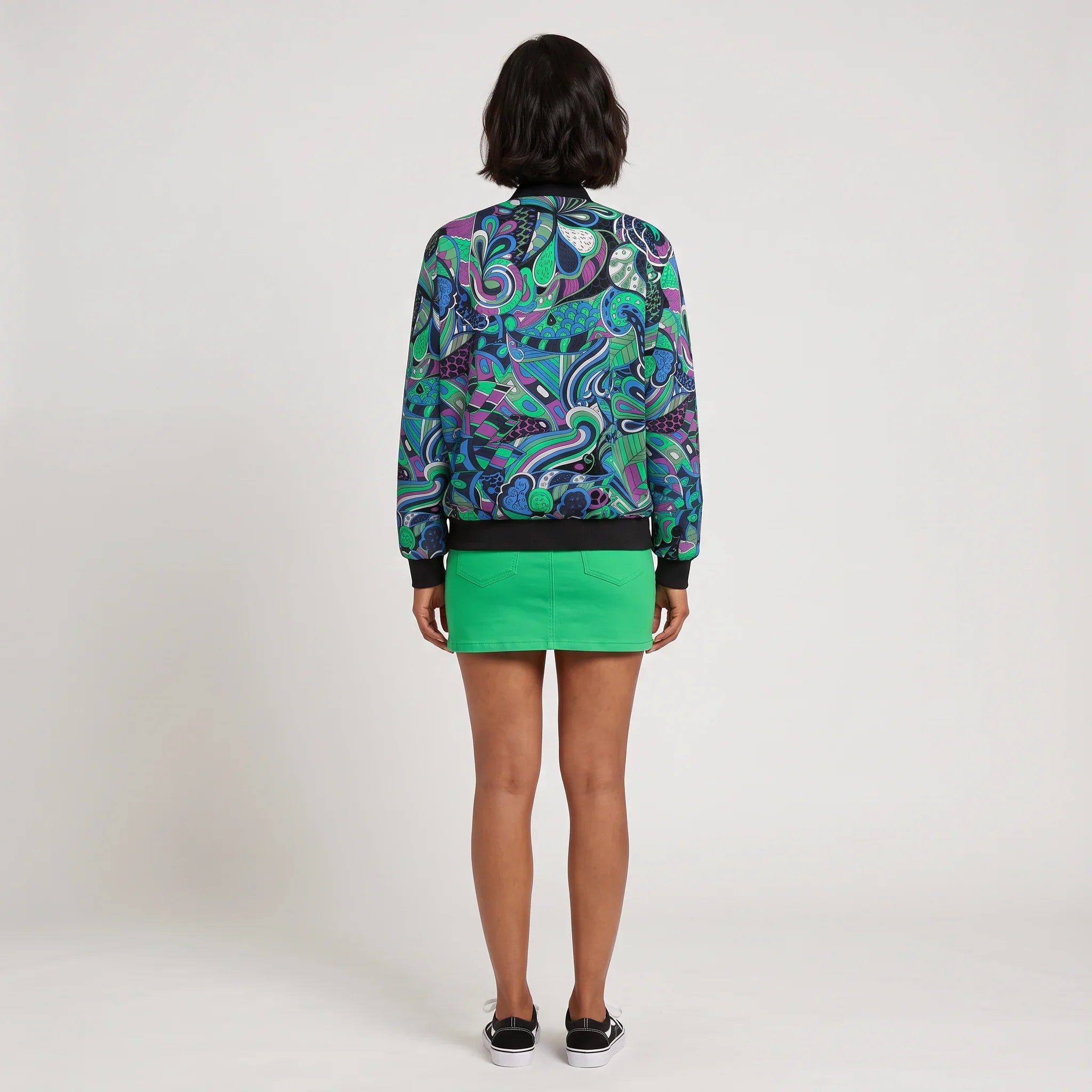 Nela Green Flexe Denim Mini Skirt