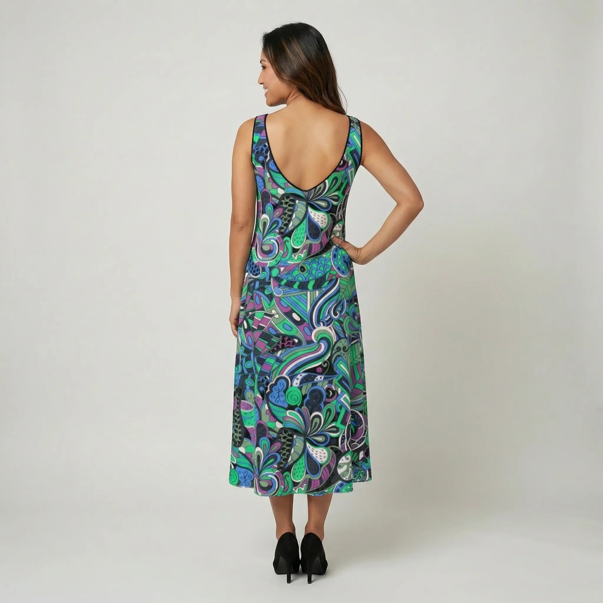 Nela Midi Crepe Tank Dress