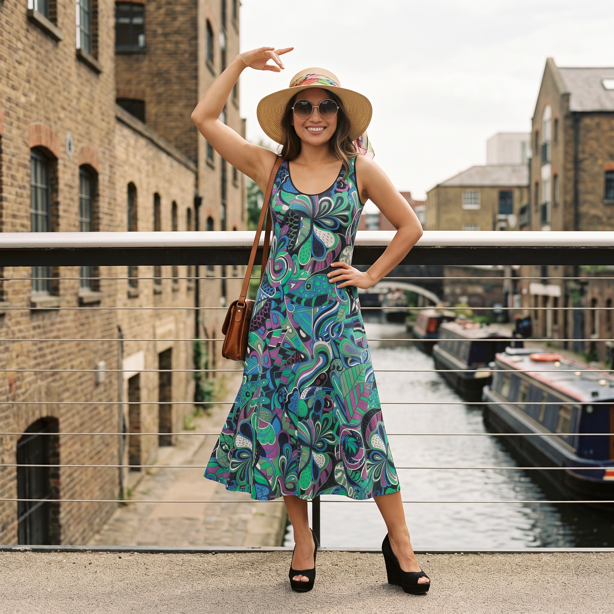 Nela Midi Crepe Tank Dress