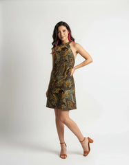 Ondas Halter Flare Dress