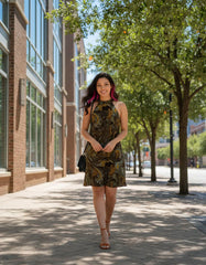 Ondas Halter Flare Dress