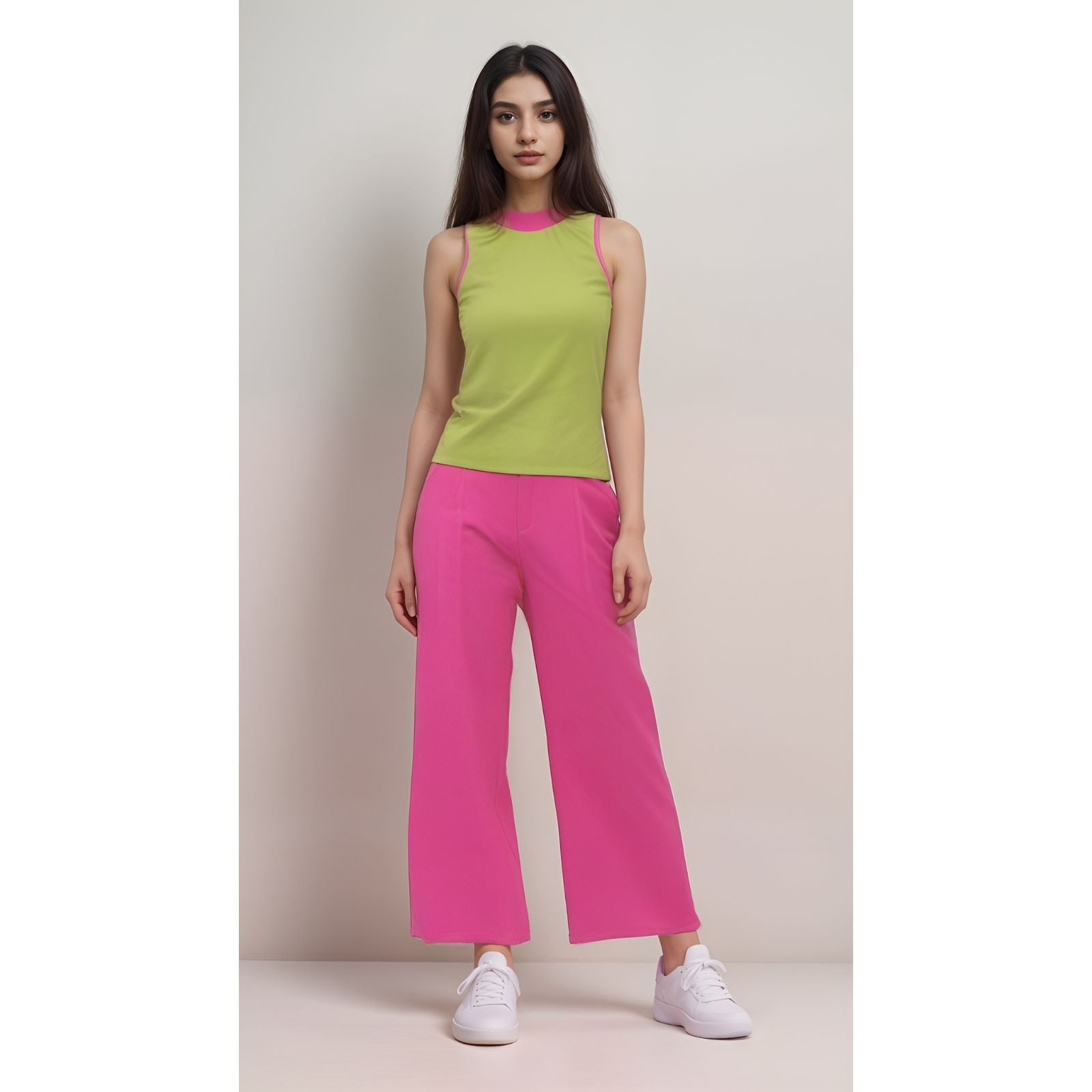 Onei Pink High Rise Wide Leg Pants