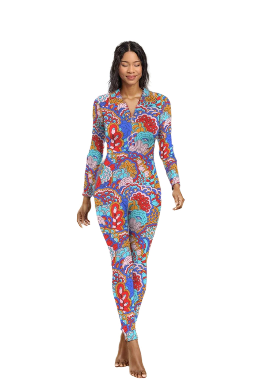 Opula Fitted Long Sleeve Collared Jumpsuit